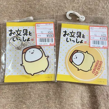 문구와 함께 아크릴 키링 스티커 세트 문구 씨 푸딩 씨