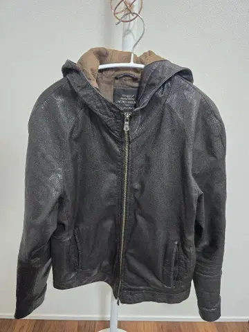 UNITED ARROWS 후드 부착 가죽 자켓