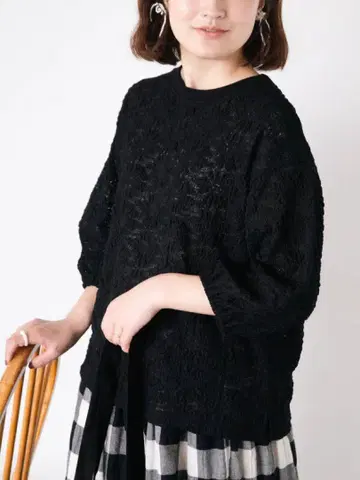 SALE/SM2/미사용 새상품 택/코쿤 슬리브 레이스 탑/블랙