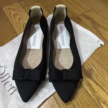 offen 오푼 신발 pointed-RUBAN / BLACK