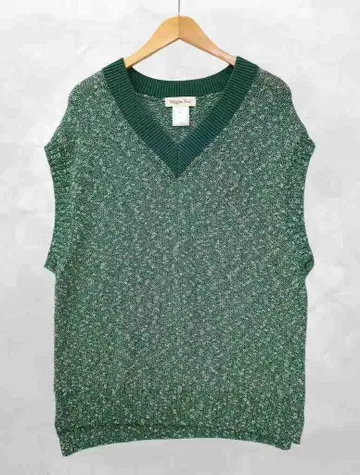 Maglia Plus 마리아 플러스 V넥 멜란지 슬릿 니트 베스트 F