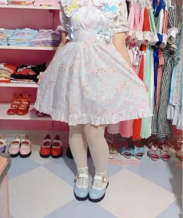 NILE PERCH 고양이 무늬 행거 스커트