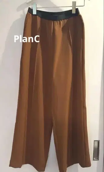 PLAN C 브라운 와이드 팬츠