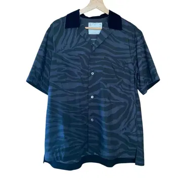 SACAI 사카이 새상품급 20SS 제브라 프린트 오픈 카라 셔츠