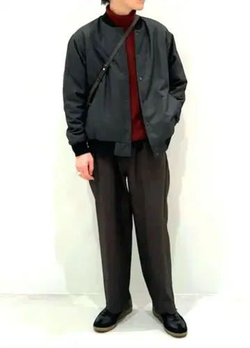 패딩 어워드 자켓 패딩 블루종 다크 브라운