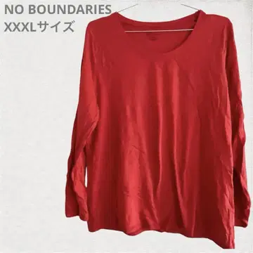 NO BOUNDARIES 레드 긴팔 티셔츠 2XL