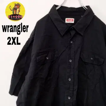 USA 구제 의류 wrangler 반팔 버튼 셔츠 2XL 블랙