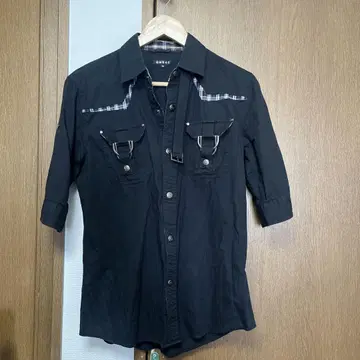 00s OMKOS vkei y2k 갸루 남자 블랙 셔츠 M 펑크 그런지