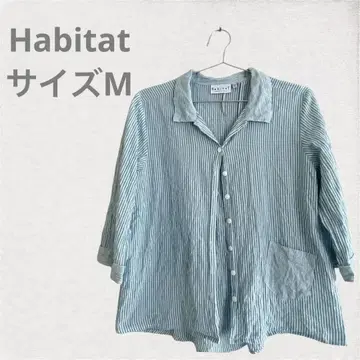 Habitat 스카이블루 스트라이프 반소매 셔츠 M
