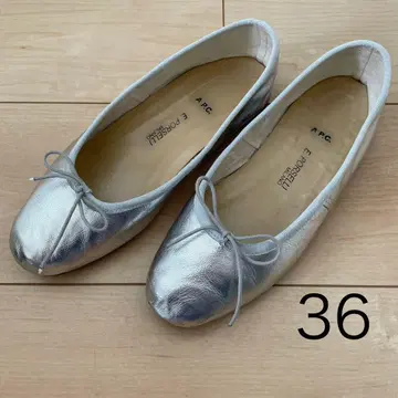 포르셀리 아페쎄 36 실버 발레 슈즈 E.PORSELLI