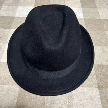 시게마츠 모자 중절모 울 리본 검정 블랙 56~58cm