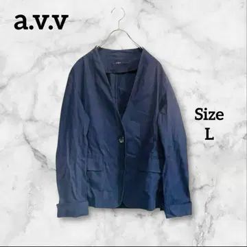 a.v.v 아베베 코튼 린넨 네이비 테일러드 자켓