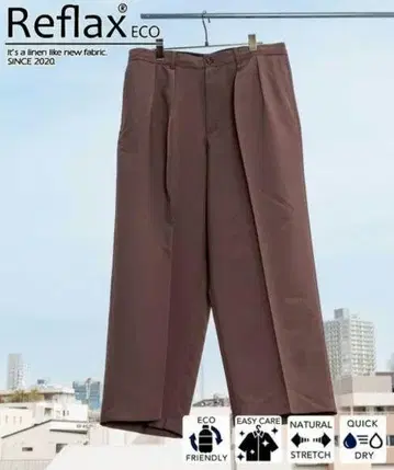 Reflax 기능성 소재 와이드 실루엣 이지 슬랙스 팬츠