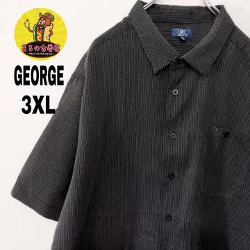 USA 구제 의류 GEORGE 반팔 버튼 셔츠 3XL 블랙