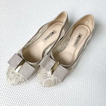 다이애나 DIANA 플랫 펌프스 레이스 리본 (221/2cm)