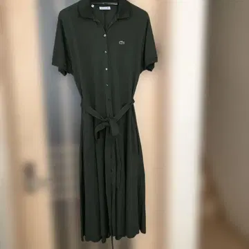 Lacoste 올리브 그린 피케 셔츠 원피스 반팔