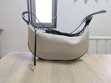 자라 캔버스 가죽 토트백