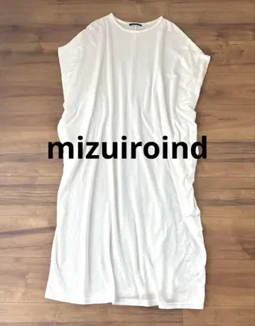 mizuiroind 돌먼 턱 롱 원피스 일본제 코튼 천축