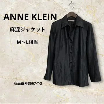 ANNE KLEIN 일본제 마 혼방 자켓 광택 블랙 M~L 상당