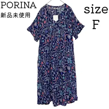 새상품 PORINA 폴리나 원피스 튜닉 V 넥 소나치네 반팔