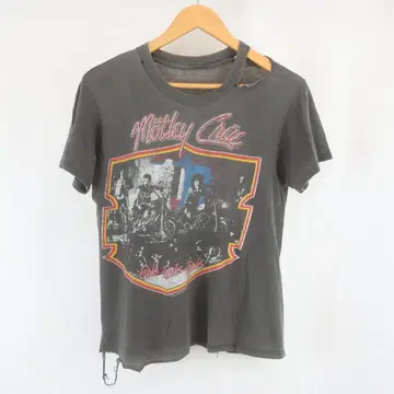 80s VINTAGE Motley Crue 로고 페이드 밴딩 티셔츠