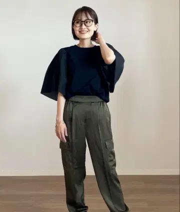 PLST 플라스테 오간자 슬리브 티셔츠 블랙 검정