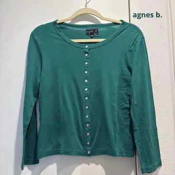 agnes b. 애니에스 가디건 M 사이즈 그린 면 100