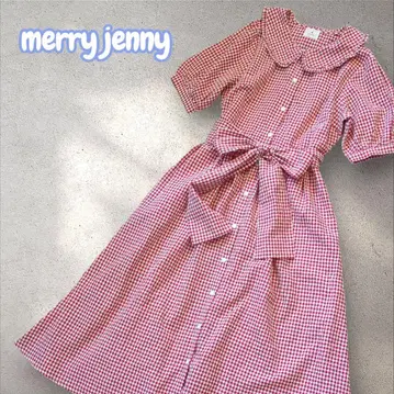 merryjenny 메리 제니 깅엄 체크 리본 셔츠 원피스