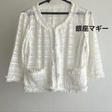 긴자 매기 레이스 탑 시스루 가디건 볼레로 결혼식 관혼상제 여름용
