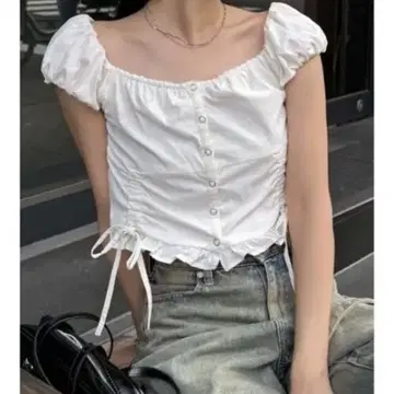 숏 쓰리 리본 탑 EMODA