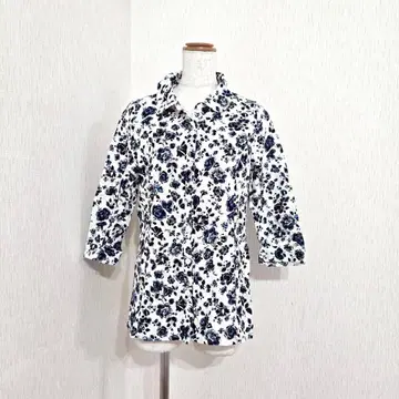 마리사 그레이스 꽃무늬 셔츠 사이드 슬릿 면100% 일본제