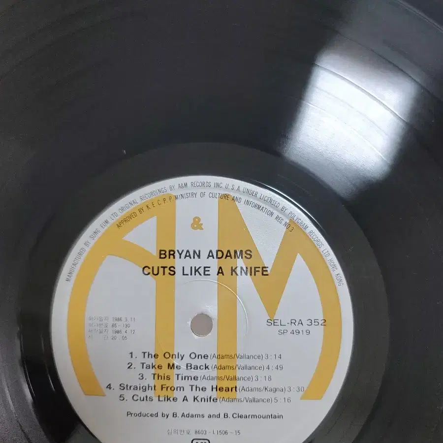 Bryan Adams アナログレコード 紫 Bryan Adams = ブライアン・アダムス – Reckless = レックレス