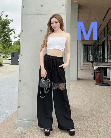 rady 레이스 라인 와이드 팬츠 블랙 M 사이즈 남은 수량 1