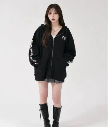 OY 후드티 GOTHIC CROSS HOODIE ZIPUP OY 곰