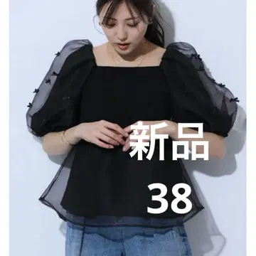 택 포함 새상품 mystrada 안사이 코제 콜라보 리본 슬리브 블라우스