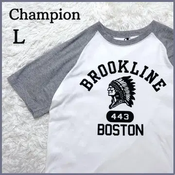 Champion 챔피온 래글런 슬리브 칼리지 티셔츠 L