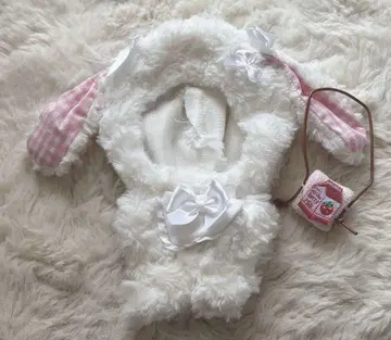 봉제 의류 16cm 토모니 토끼 화이트 가방 포함