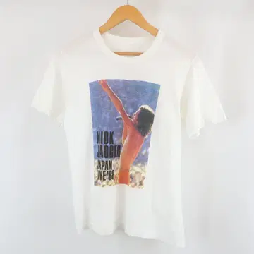 80s VINTAGE MICK JAGGER 밴딩 티셔츠 구제 의류 남성용