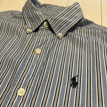 Ralph Lauren 긴팔 셔츠 파랑과 화이트 스트라이프 170cm
