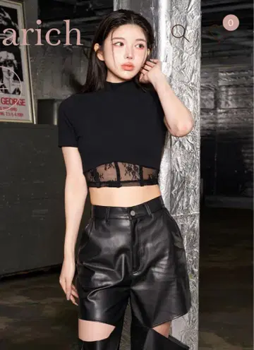 다리치 Darich 코르셋 컷 티셔츠 블랙