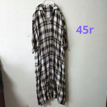 45r 버팔로 체크 마히코 롱 셔츠 원피스