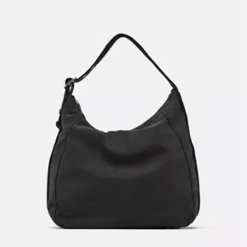 ZARA 나일론 버킷 백 블랙 토트백