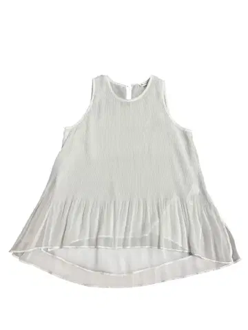 MOUSSY 화이트 슬리브리스 탑