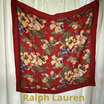 Ralph Lauren 꽃무늬 스카프 빨간색