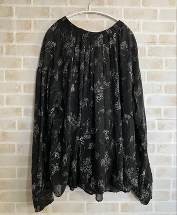 파드칼레 프린트 블라우스 카프라 혼방 긴팔 36