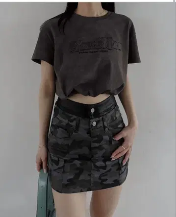 menot 카모플라쥬 미니 스커트