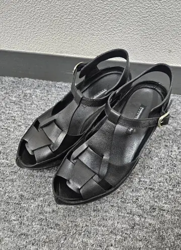라보 키고시 웍스 7cm 천연 가죽 플랫폼 샌들 23.5cm 블랙