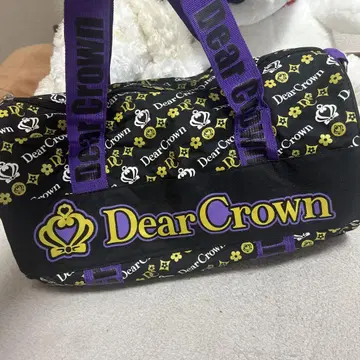 Dear Crown 보스턴 백 블랙/보라색/옐로우 컬러