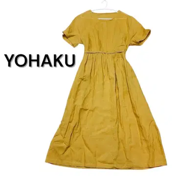 YOHAKU 요하쿠 반팔 롱 원피스 코튼 린넨 플레어