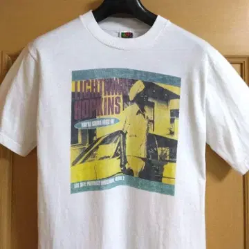 빈티지 LIGHTNING HOPKINS 블루스 루츠 락 티셔츠
